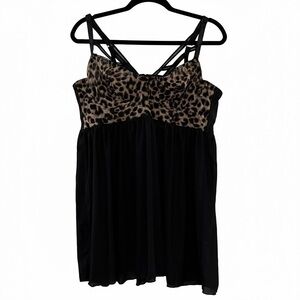 NWT Torrid Leopard Strappy Underwire Babydoll Lingerie - Size 1